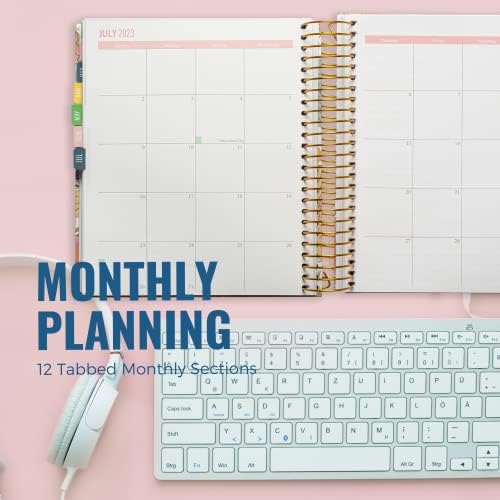 Kitlife 2023 Mantendo -o juntos diariamente Planner | Planejador de mulheres chiques com calendário mensal - livro de compromissos