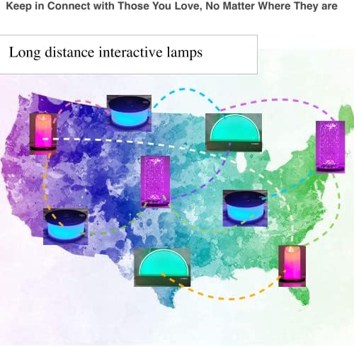 Touch de longa distância Lâmpadas interativas - para um presente de relacionamento de conexão de longa distância.rainbowlamp