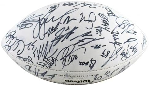 2009 Pro Bowl Brees, Peterson, Willis assinou o White Panel Logo Football JSA - Bolsas de futebol autografadas