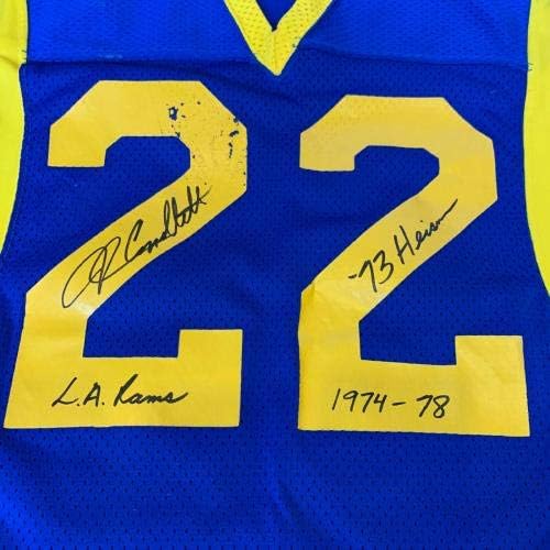 John Cappelletti Assinou Game usado Los Angeles Rams 1973 Heisman w/COA - camisas da NFL autografadas