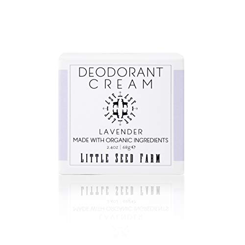 Little Seed Farm All Natural Desodorant Cream, desodorante livre de alumínio para mulheres ou homens, 2,4 onças - lavanda + mangas de jarro roxo pastel