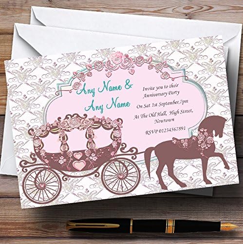 Horse and Carriage Vintage Wedding Anniversary Party Convites personalizados
