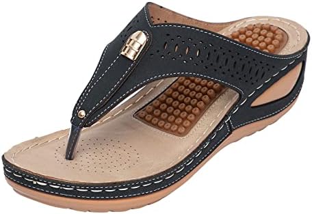 Guangyuan Sandals de couro de couro Mulheres sapatos romanos com arco Apoio Clipe Toe Strappy Cordão Ceda de candal