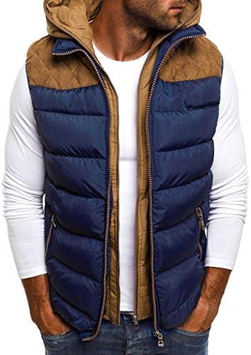 Listha acolchoada colete de algodão masculino casaco com capuz de inverno Jaqueta sem mangas