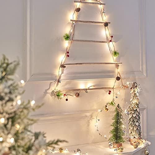 Aydfn Christmas Lights Light Lights String Pine Cone Lights Pine Aunhas Luzes de Natal Bells Decoração Lanterna