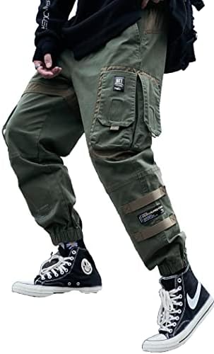Jogadores masculinos Cargo punk Baggy Techwear Hip Hop Harem Streetwear Calças Tactical Pants