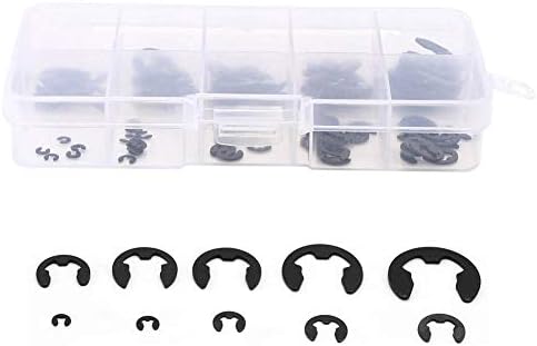 120pcs E-Clip Circlip Circlip Settent, anel de snap de circuito eletrônico, circlip externo, anel de retenção externo, prendedores, aço manganês para melhoramento da casa Uso industrial