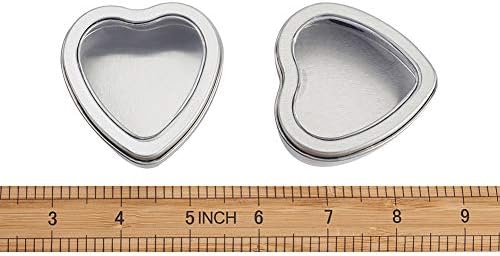 Kissitty 18pcs em forma de coração latas de metal 2,38x2.36 polegadas Jarra de contêineres de jarro de armazenamento para joalheria