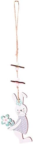 Lollipop Decorações de Natal Ribbon Páscoa coelhinho do dia pendurador de penteado de pelo pendente de madeira decoração