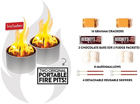 Pacote da família S'mores da Bonfire City | 2 fogueiras da cidade | Faz 8 s'mores | Kit portátil de Fire Pit & S'mores