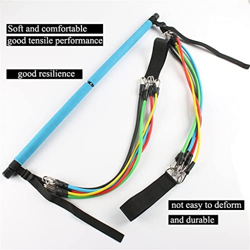 Xxxdxdp 150lb barra pilates ajustável conjunto com 5 bandas de resistência ginástica portátil stick para treino de