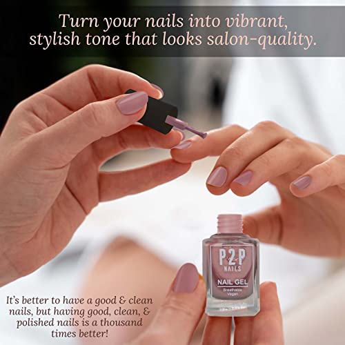 P2P Nails veganos neutros em gel de unha - esmalte natural esmalte grátis em gel - esmalte rápido - gel de textura lisa em cores