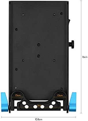 V Mount V-Lock Adaptador de placa de bateria com pretensão de bola dupla de 15 mm NP-FW50 Substituição de bateria fictícia para a Sony A7 A7S A7R A7ⅱ A7Sⅱ A7Rⅱ A6300 A6400 A6500 Camera Video Light Monitor Light Audio Recorder