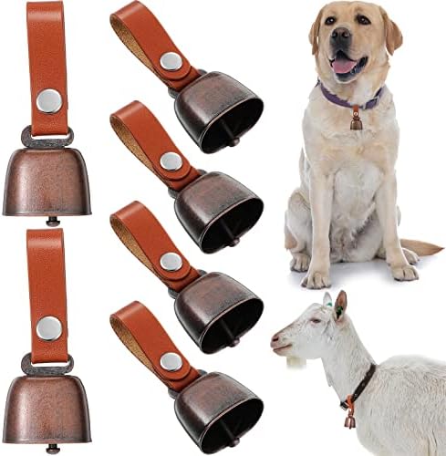 Jexine 6 sets colarinho de cachorro sino sino de sinos de rastreador de ruído de ruído anti -roubo sino com tira