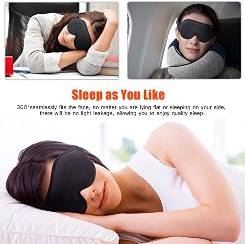 Máscara para os olhos do sono para homens, mulheres, 3D com contornos máscara para os olhos para dormir, macio e ajustável