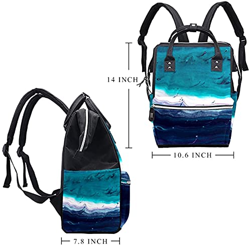 Pintura de arte acrílica azul Pintura de fraldas bolsas de bolsas de mochila de mamã