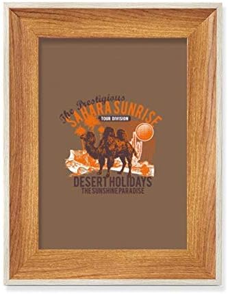 McJs Sunshine Paradise Desert Holiday Camel Animal Desktop Wooden Photo Frame Display Picture Art Painting Múltiplos conjuntos