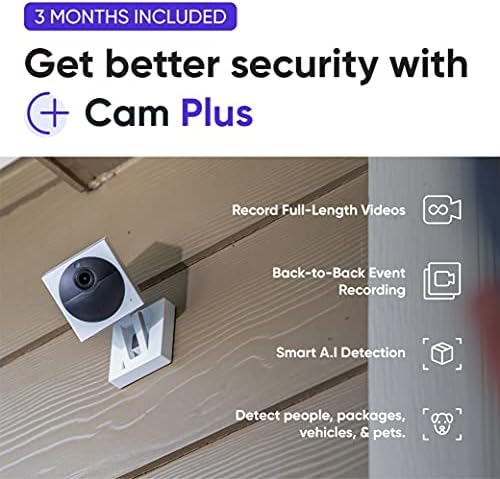 Pacote de partida ao ar livre Wyze Cam, câmera doméstica inteligente de arame interior/livre de 1080p HD com visão noturna e câmera