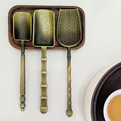 Xusmyzm scoop colloans vintage alça longa medir colher para chá solto, café, erva, conjunto de 3