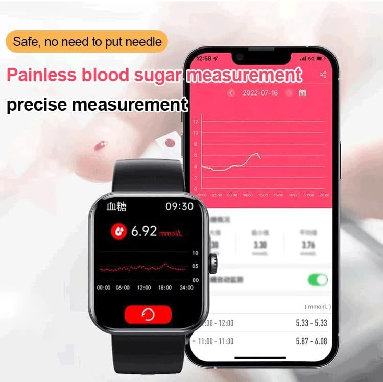 F57L Blood Glicose Monitoring SmartWatch - Rastreador de fitness com pressão arterial, rastreamento de oxigênio no