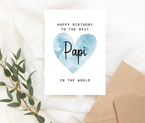 Moltdesigns Feliz aniversário para o melhor Papi do World Card - Papi Birthday Card - Papi Card - Presente do Dia dos Pais - Happy Birthday Card