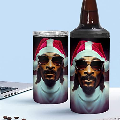 Snoop Dog Funny Face IsolleL Slim Cata mais refrigerado - Colorido Lata mais refrigerada - Christmas Isolado Slim CAN mais refrigerado
