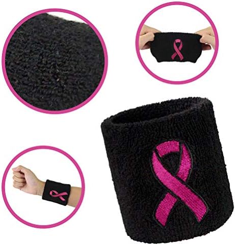 Conjunto de peças de esperança de fita rosa do câncer de mama Conjunto de pulseiras e pulseiras