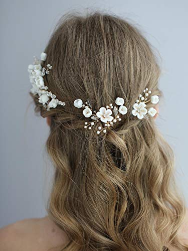 Aw pinos de cabelo de casamento de noiva Flower Bridal Hair Bely Hair Combin Cled Hair Hair Acessórios para noivas Damas de honra 2pcs