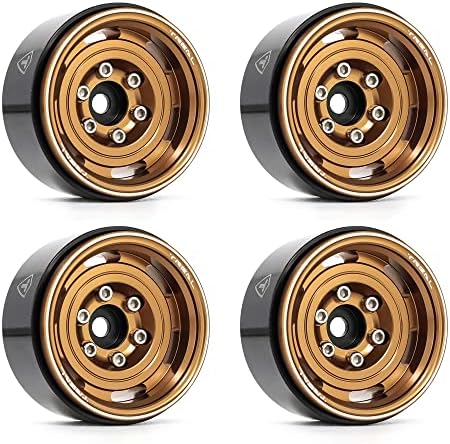 Treal 1,55 '' Rodas de beadlock de alumínio CNC Classic Wagon Vintage Wheels para 1/10 Carro RC Crawler