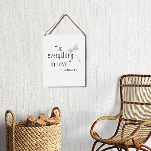 Decoração do sinal do verso da Bíblia Faça tudo no amor Christian Wooden Sign Plate Wall Posters Posters prontos para