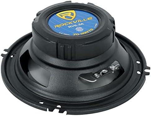 Rockville Rv6.3a 6,5 ​​1500W alto-falantes de carro de 3 vias+amplificador de 4 canais+kit de amp
