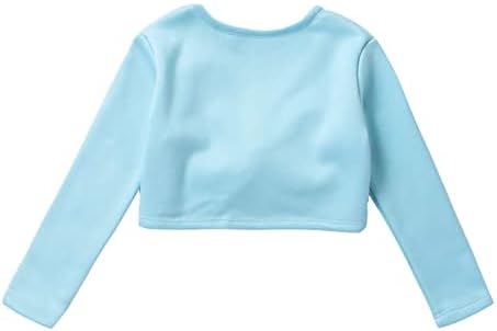 FeShow Kids Girls Manga Longa Manga de Ballet Dança Top Top Sweater Pullover Tops cortados