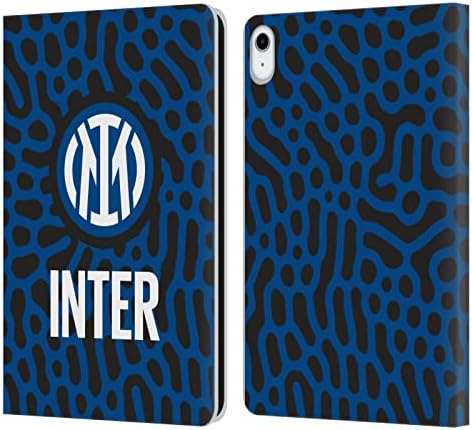 Projeta de capa principal licenciada oficialmente inter Milan Resumo 2 Padrões Livro de couro Caixa de carteira Compatível com Apple iPad 10.9