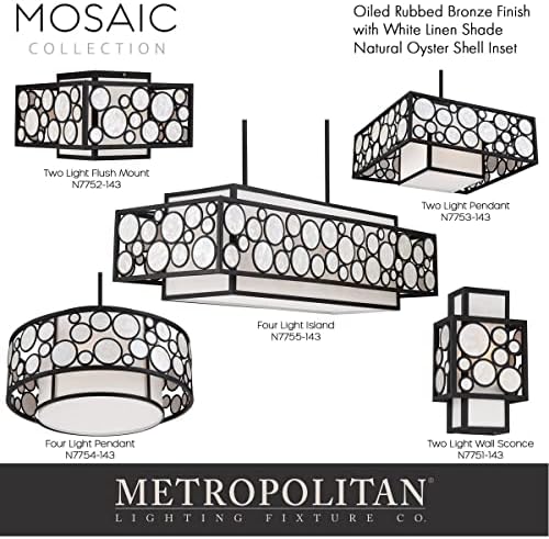 Minka Metropolitan N7755-143 Mosaico - 4 ilha leve em 12 polegadas de altura e 42 polegadas de largura, acabamento de