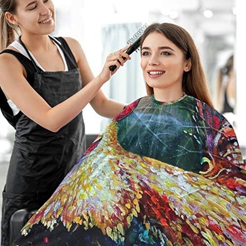 VISESUNNY barbeiro capa arte pintando acrílico colorido frango poliéster corte de cabelo salão de salão de salão de salão