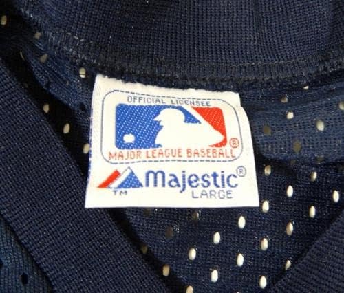 1983-90 California Angels Blank Game emitido Blue Jersey Batting Practice L 699 - Jogo usado MLB camisas