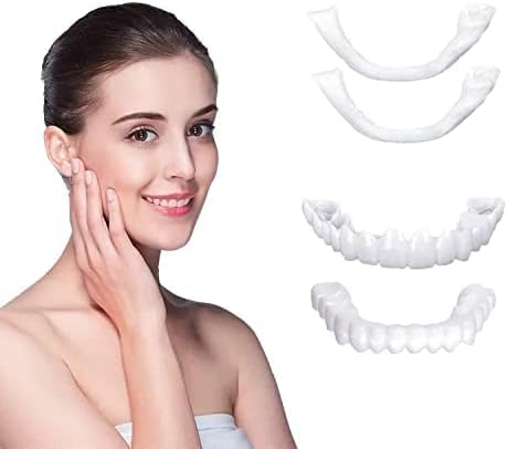 Dentes falsos ， Snap em folheados, dentes de dentadura de dentes temporários para homens e mulheres, cobrem os dentes imperfeitos,