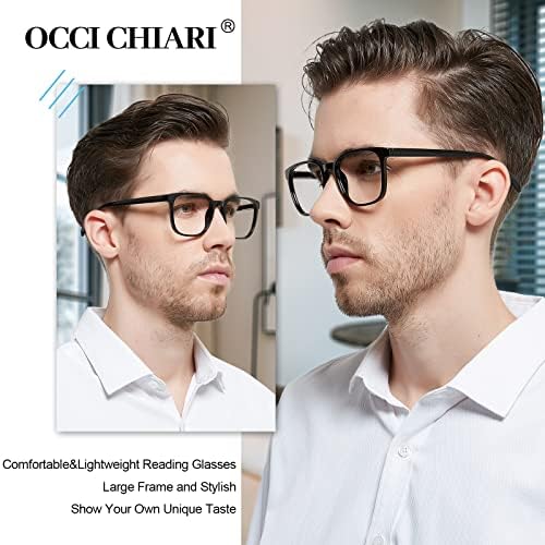 Occi Chiari Oversize Reading Glasses Men Men Square Readers 100 150 200 250 300 350 400