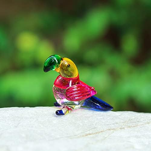 Duongjais Brand Mão soprada vidro de arte, coleção de animais em miniatura de papagaio, miniaturas, decorações, presente