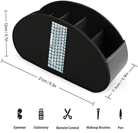 Teclado de computador suporte de controle remoto/caddy/caixa/bandeja com 5 compartimentos PU Organizador de couro com padrão