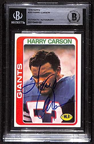393 Harry Carson Hof - 1978 Topps Football Cards classificados BGS Auto - Cartões de futebol autografados da NFL