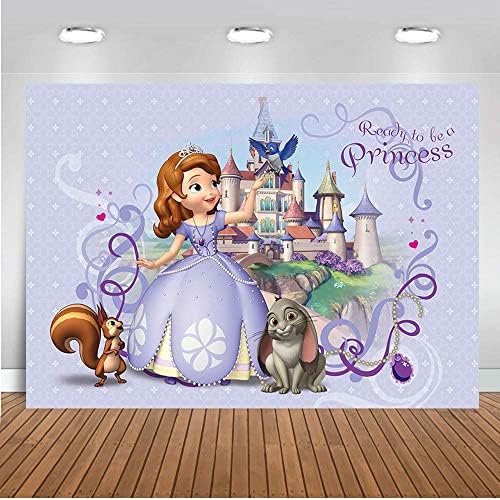 Withu Purple Backdrop Dreamy Castle Fairy Pronto para ser uma princesa Sofia Kids Girls Baby Birthday tem tema de fotografia fotografia