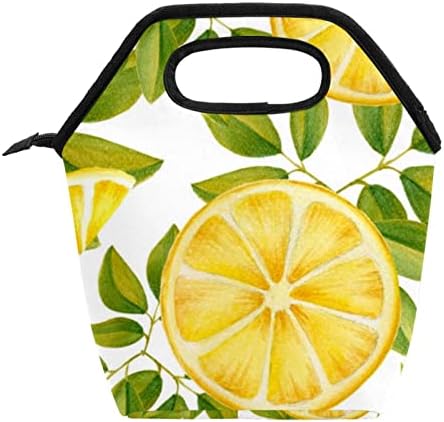 Lunchagem Guerotkr para homens, lancheira isolada, lancheira para adultos, padrão de folha de limão de frutas