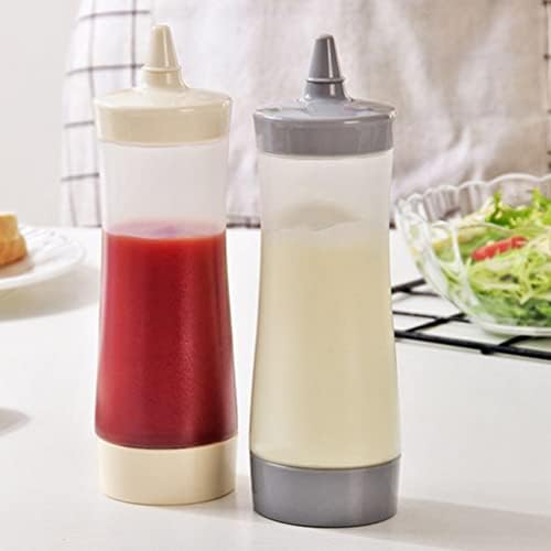 Distribuidor de Condimento de Manuja de Molho Squeeze de xarope de UPKoch: 2pcs Reciliável Recolável Recipiente Squirt Bottle com tampas para gadgets de molho de salada de ketchup