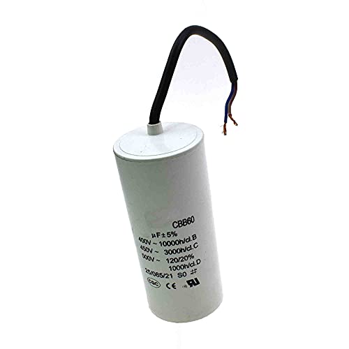 Capacitor do motor CBB60 Capacitância 4-80 UF ​​450VAC Frequência 50/60Hz Capacitor branco