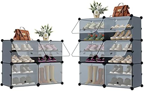 Organizador do rack de sapatos unzipe, 40 pares Organizador de sapatos para armário, sapatos de sapatos cobertos empilháveis