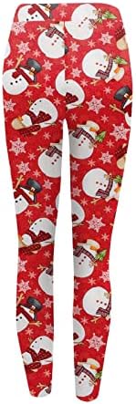 Calças -calças de legging calça pj de Natal 2022, y2k elicho plus size size controle de barracão de natal feio de natal, exercícios macios de ioga, pernas de ioga, comprimento do sudor