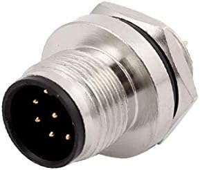 X-Dree Property Aviação Cabo rápido Adaptador de conector masculino M12 8p 12mm Bole do painel (Adaptador de Conector Macho a Prueba de Agua de Aviación Rápida M12 8p 12mm Agujero del Painel