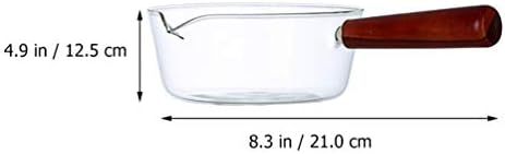 Panela de molho de panela de vidro de hemotão com panela antiaderente com tampa resistente ao calor panela de leite com panela de vidro de vidro de panela de cozinha de cozinha para sopa de macarrão com leite com comida de bebê 400ml