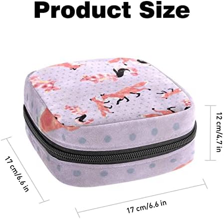 Bolsa de armazenamento de guardanapos sanitários Fox menstrual portátil portátil com zíper para meninas adolescentes mulheres viagens